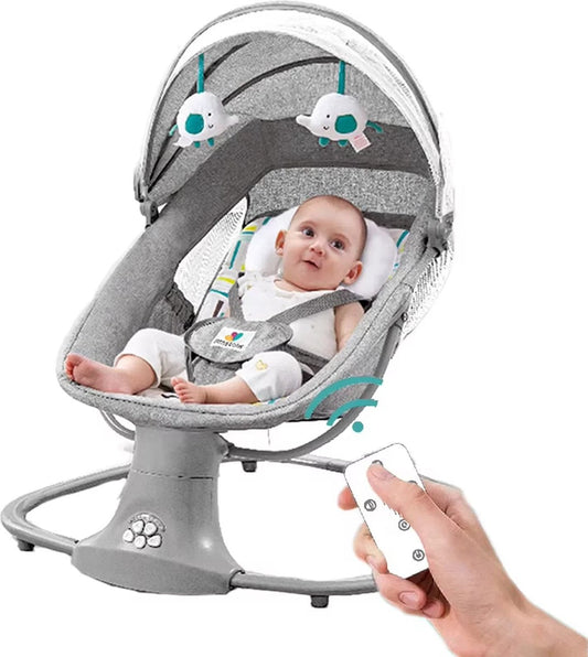 RM Store® - Elektrische Schommelstoel - Schommelwieg - Babywieg - Wipstoel - Peuterstoel - Automatische Babywieg - Babyswing - Wiegstoel - Met Muziek - 67x76x81 cm.