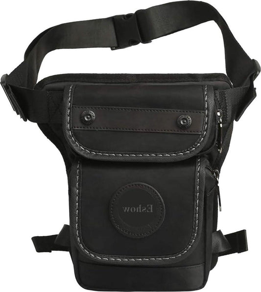 Motorfiets Beentas Heuptas voor dames en heren - licht - waterdicht - canvas - fietsen outdoor sport - zwart - Kleine Heuptas voor Wandelen