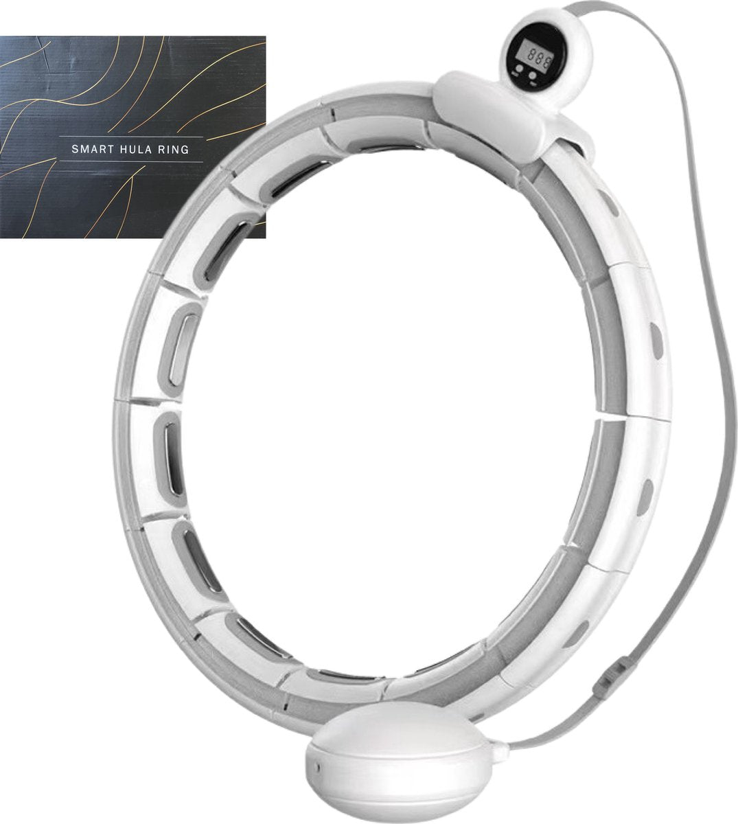 Hoepel - Fitness Hoelahoep - Hula Hoop fitness - Hoelahoep met gewicht - Hoelahoeps - Massage – Thuis Sporten – Wit - Grijs – Verstelbaar - Weight Hoop – Volwassenen – Body Hoop – Hulahoop – Hoela Hoep - Verzwaard -