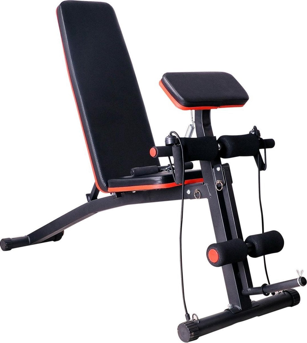 Fitnessbank - Fitnessbank verstelbaar - Halterbank - Buikspierbank - Beentrainer - Fitness - 153 x 53 x 102 cm