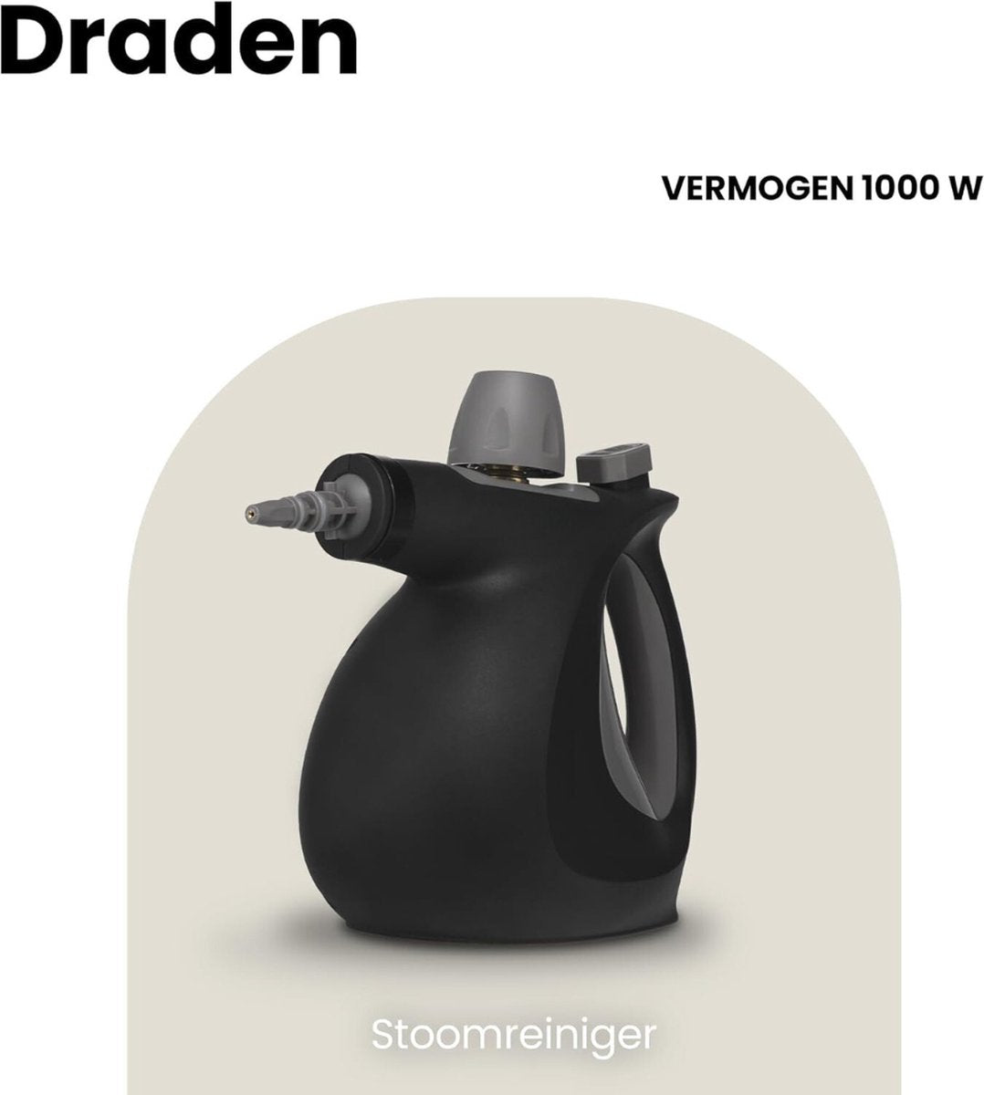 Stoomreiniger - Handstoomreiniger - Veelzijdig - Multifunctioneel - Incl. 9 Accessoires - Zwart