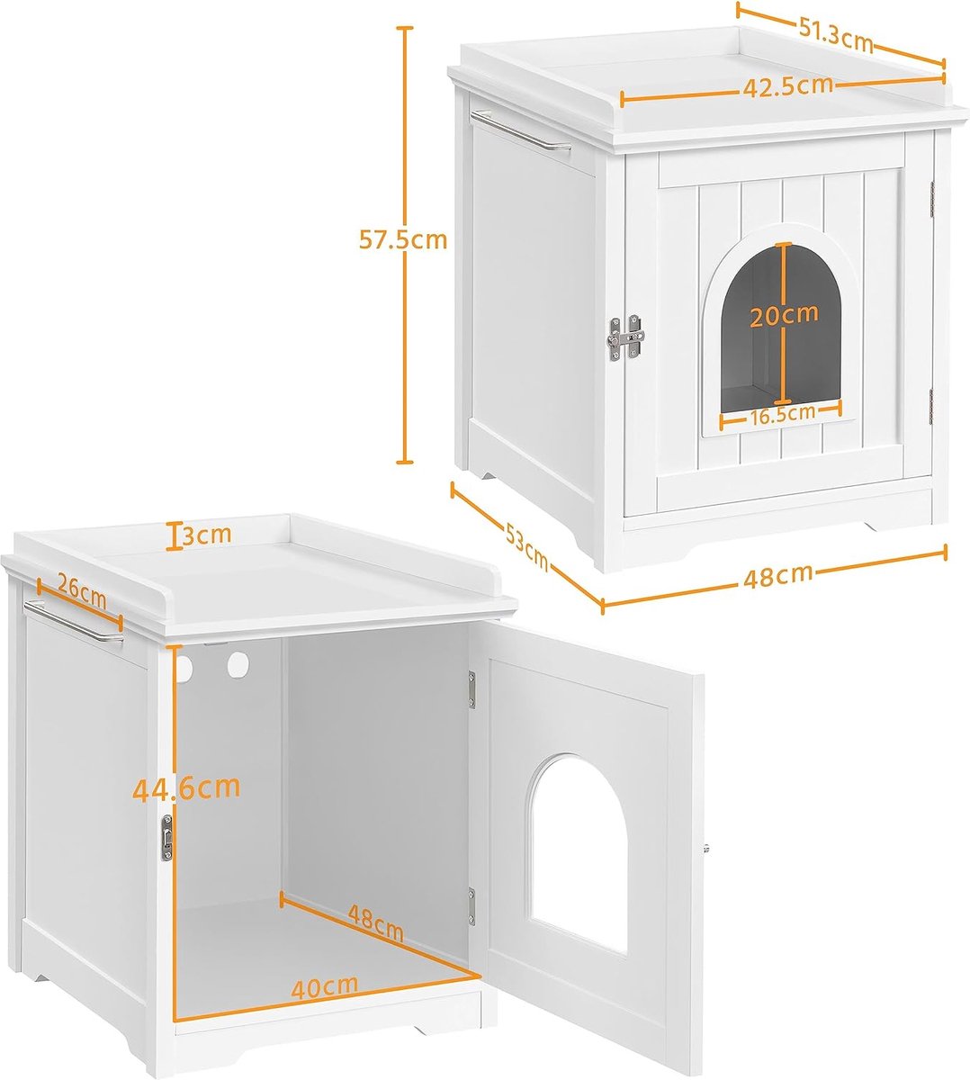 Cat Furniture - Litter Box Enclosure - Cat Cabinet - Cat Crate - Cat Cage - Cover Up - White Wood