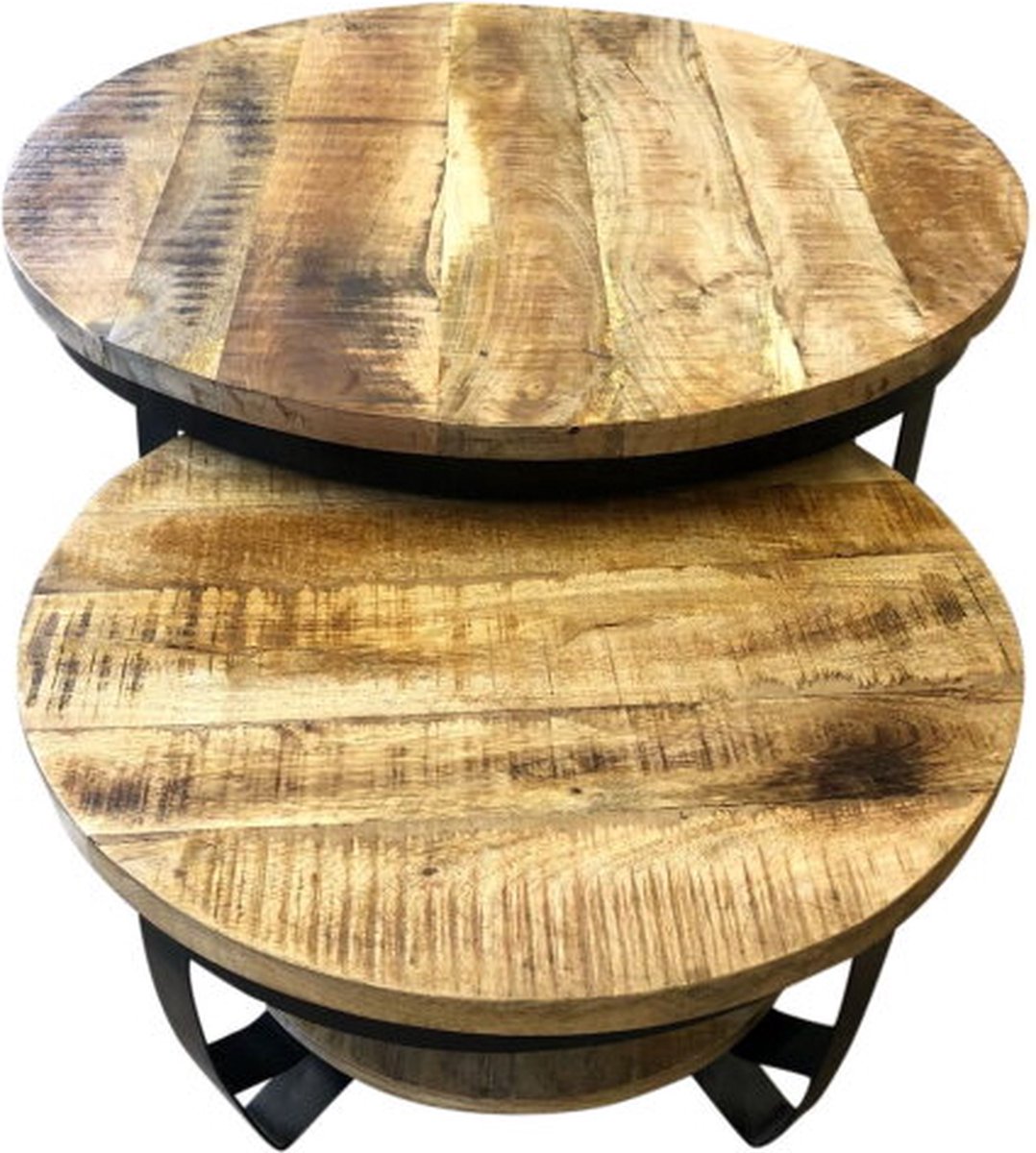 Combideal! Paras 90 & 70 - Set van 2 - Bijzettafel - Mangohout - Paras | Salontafel Rond