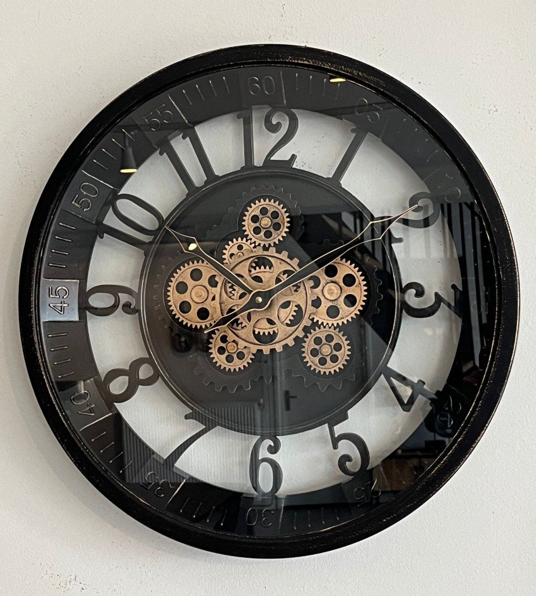 Wandklok industrieel - wandklok zwart - muurklok - Ã˜46 cm