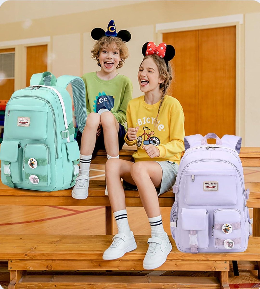 Middelbare School Rugzakken voor Tienermeisjes - Kawaii Anime Kinderboekentassen Vrouwen Casual Dagrugzak met Roze Details. Boekentas meisjes
