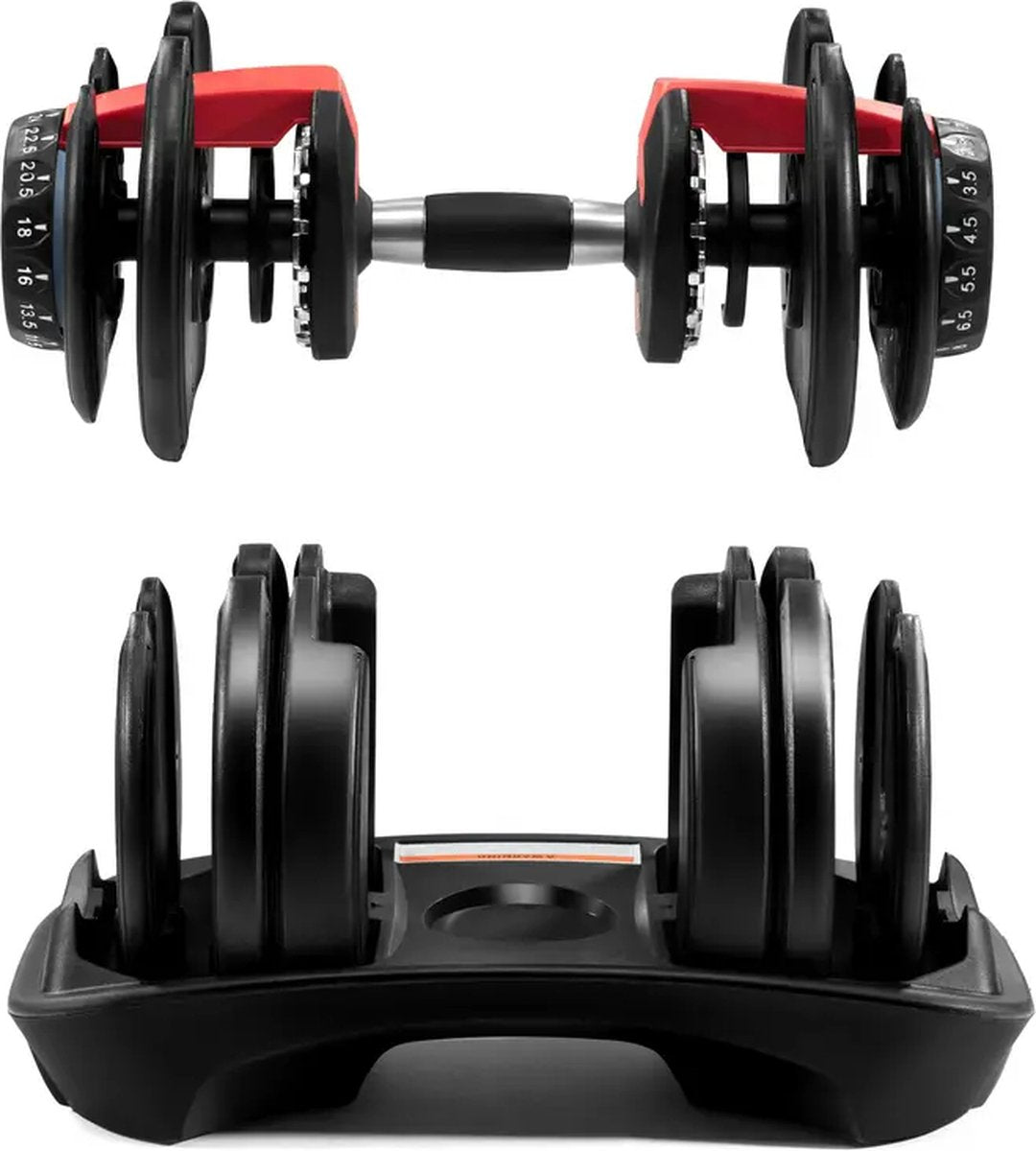 Verstelbare Dumbbell 24 kg - Verstelbare Gewichten - Verstelbare Dumbbell - 2.5kg t/m 24kg - 15 DUMBBELLS IN ÉÉN - Zwart