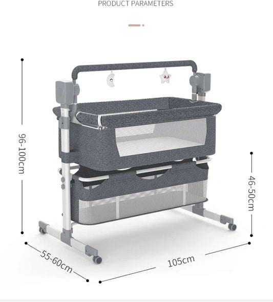 Babybed - Babybedje - Babybed Met Matras - Elektrisch - Grijs