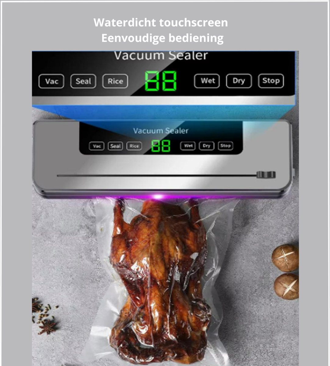 Vacumeermachine - Vacuüm Sealer - Foodsaver - Vacuümmachine met Slangaansluiting - Inclusief Vacuümzakken