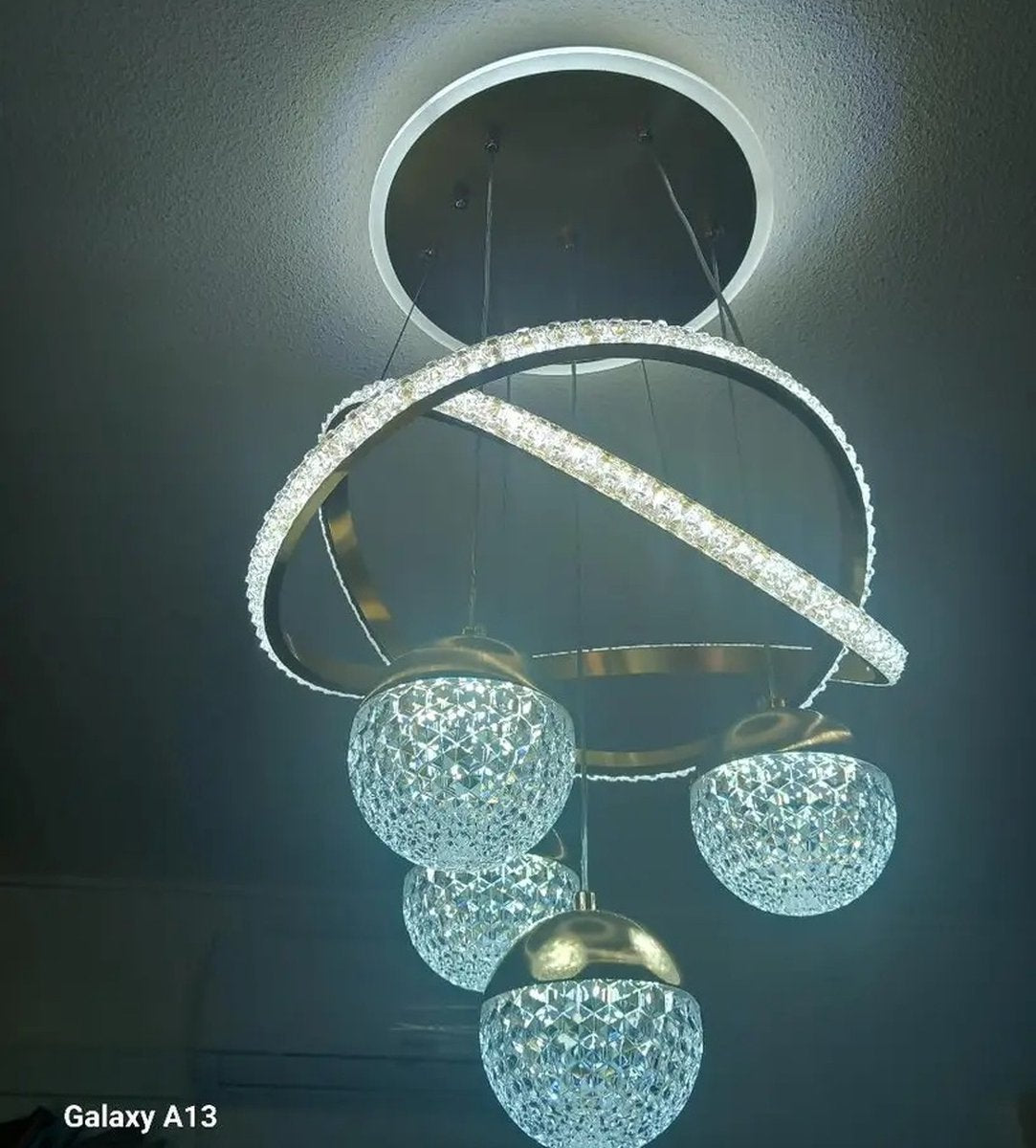 LuxiLamps - 4 Bollen Hanglamp - Kroonluchter Woonkamer - Goud - Moderne lamp - 40 cm - Hanglamp