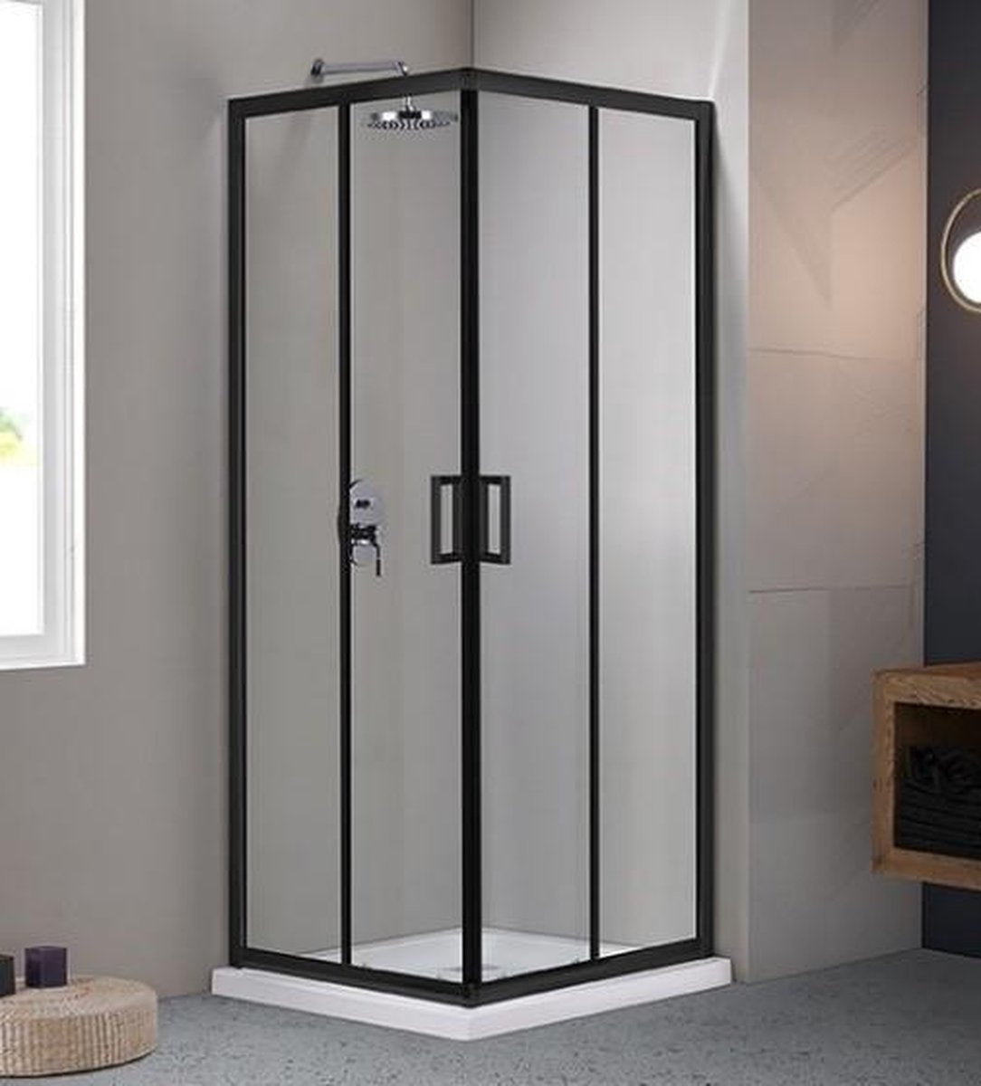 Douchecabine | 2-delige Schuifdeur | 90 x 90 x 200 cm | Met gehard glas en Nano Coating |