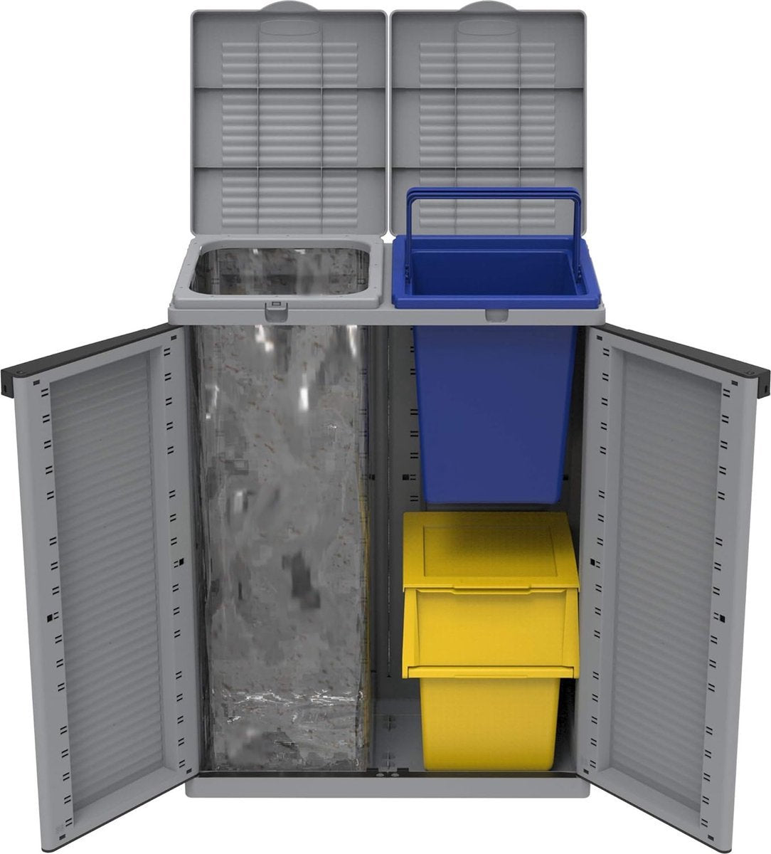 EcoTab Opbergkast voor buiten, 2 aparte vakken, materiaal: kunststof, afmetingen: 68 x 39 x 88,7 cm