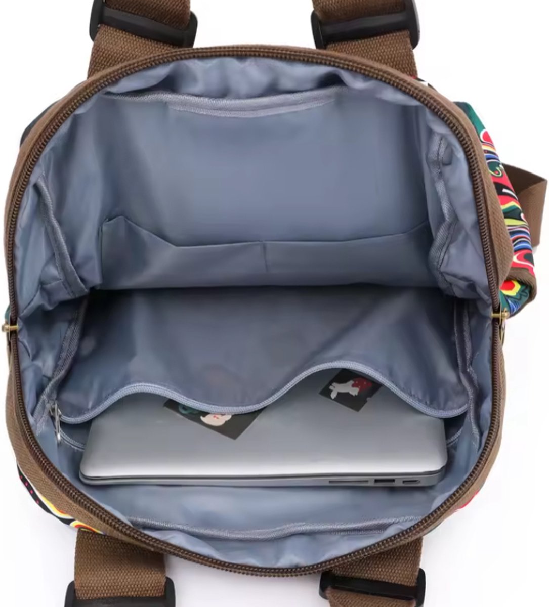 Avoir Avoir® Designer Rugzak voor Dames - Duurzaam Canvas - Grote Tas - Schooltas - Schoolrugzak - Schoolrugtas - Casual/Eenvoudig - Telefoonvak - Comfortabel Draagsysteem - Polyester Voering - Trendy Bloemenpatroon - Unisex Design