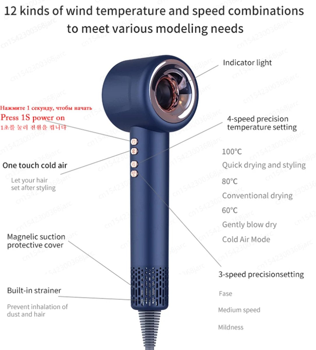 Super Haardroger Persoonlijke Haarverzorging Styling Negatieve Ionen Tool Constante Anion Elektrische Haardrogers