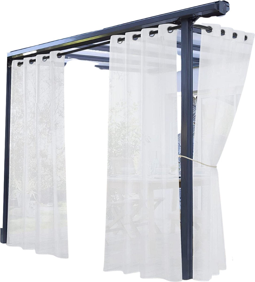 Outdoor Curtain - Garden Decoration - Outdoor Curtain - Waterproof - Weatherproof - Outdoor Curtains - Garden - Gazebo - Pergola - Balcony - 213 x 137 cm