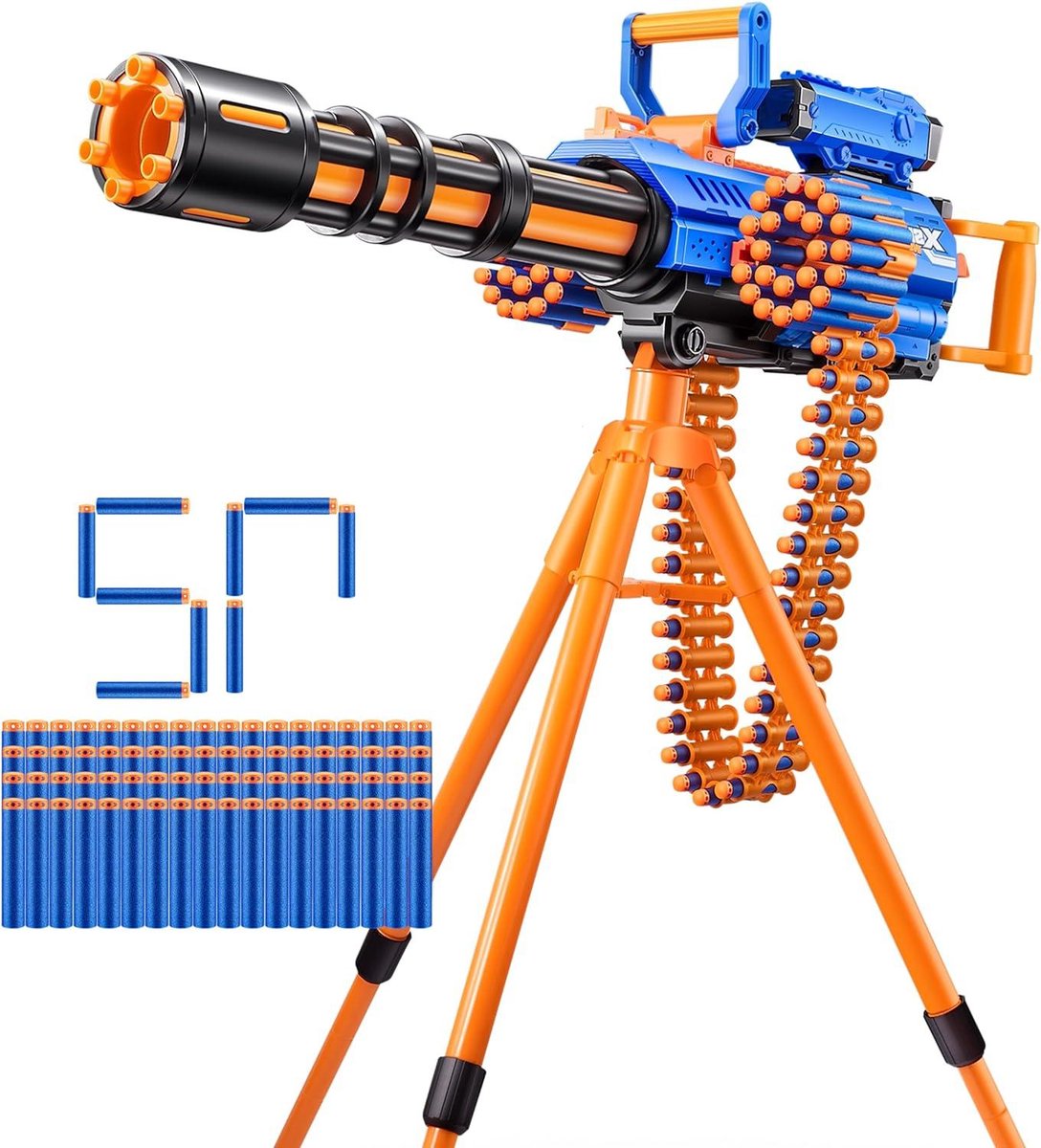 Insanity Gemotoriseerde Rage Fire Blaster met 72 Darts - X-Shot Air Pocket Technologie - Dartopslag - Automatische Aanvoerband - Statief en Scope