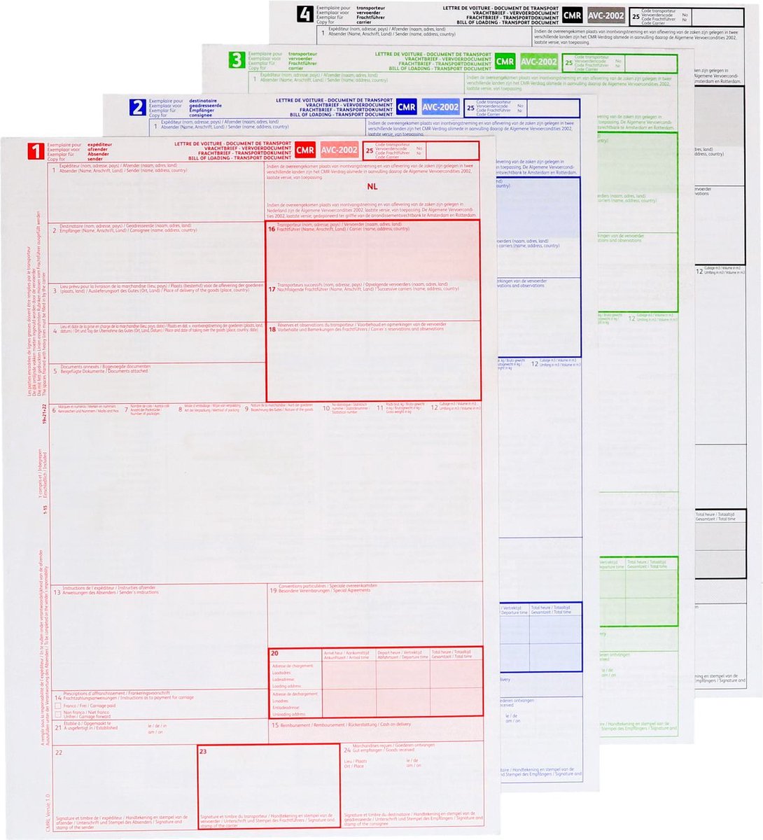 CMR vrachtbrief laser 4-voudig