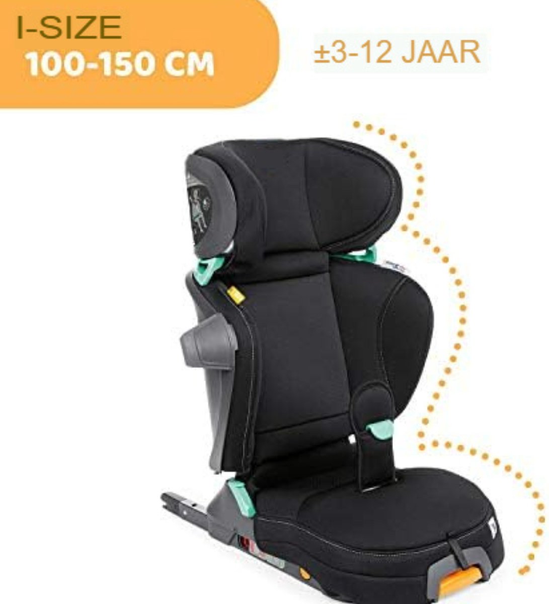 Kinderstoel Auto- Kinderzitje Auto- Zitverhoger Auto- Kinderzitje Stoelverhoger- Zwart