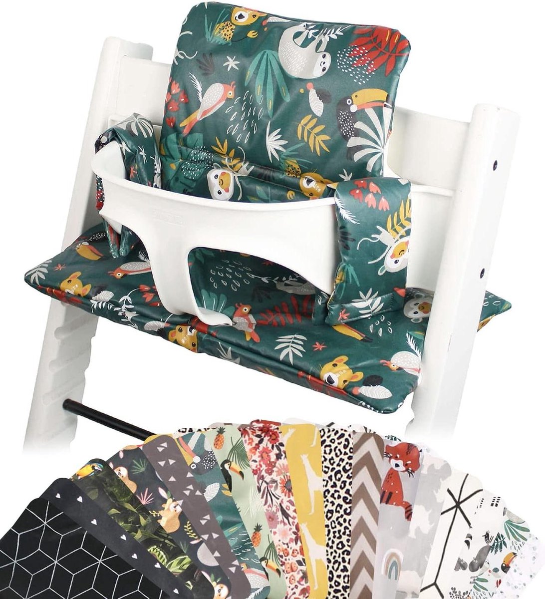 Cushion for Stokke Tripp Trapp - Handmade in Europe - Green Color - Compatible with Stokke Tripp Trapp Trip Trap Chair