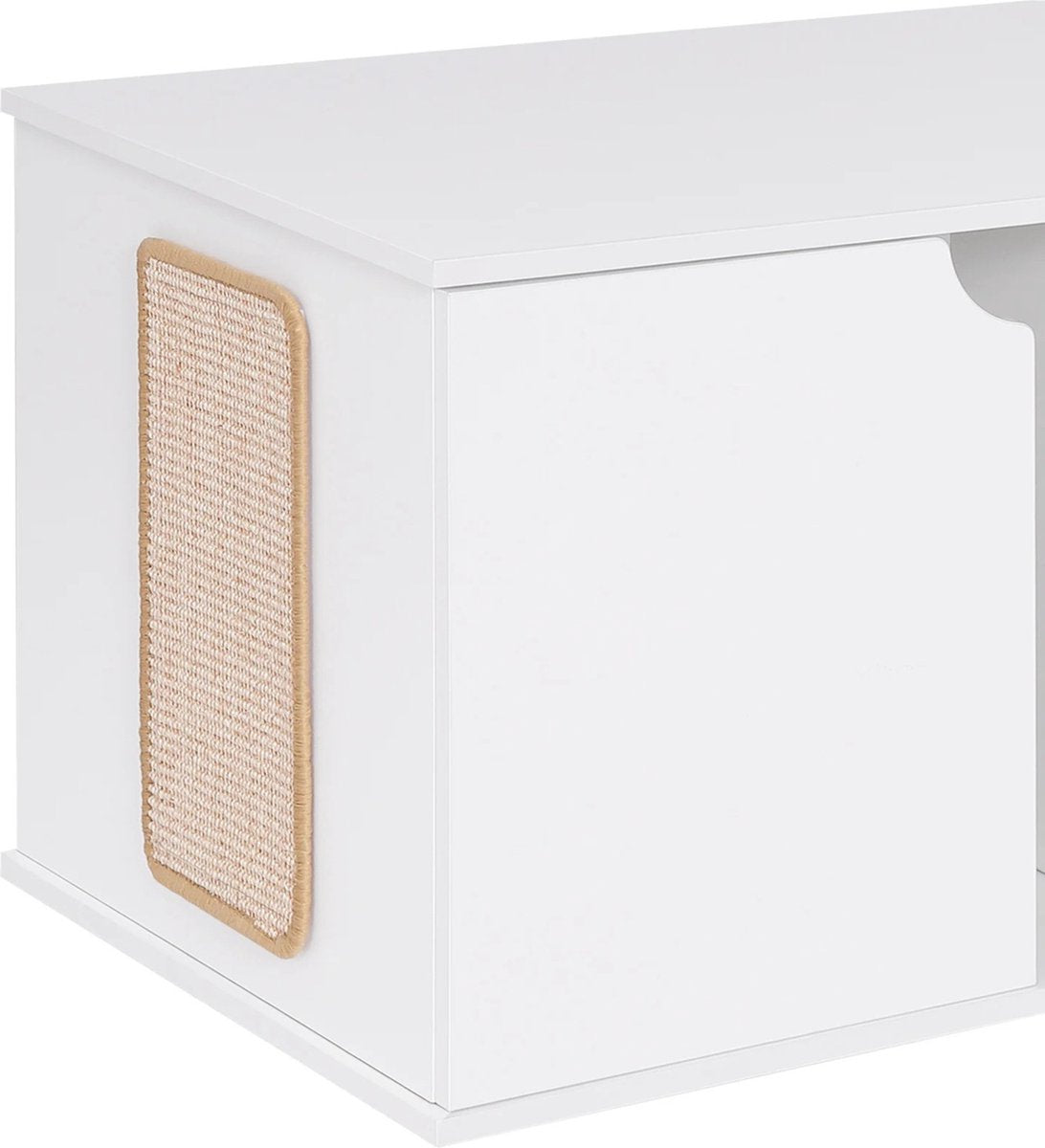 Regia Kattenbak Ombouw - Kattenhuis Kast met Krabmat - Kattenmeubel Verstelbaar - Hout 80x51x53 cm