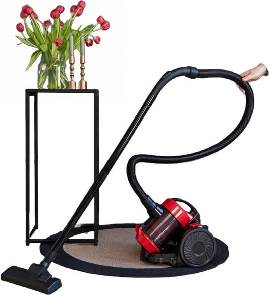 Royalty Line Zakloze Stofzuiger - 2 Liter - Cycloonstofzuiger - Stofzuigers - 5 Niveaus Filtering - Sterke Zuigkracht - Compact en Licht - Gemakkelijk Schoon Te Maken - Rood