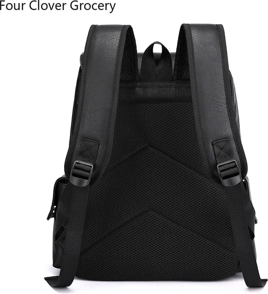 2024 Heren Rugzak PU Lederen Bagpack Grote Laptoprugzakken Luxe Zwarte Schooltas Voor School Kantoor Reis