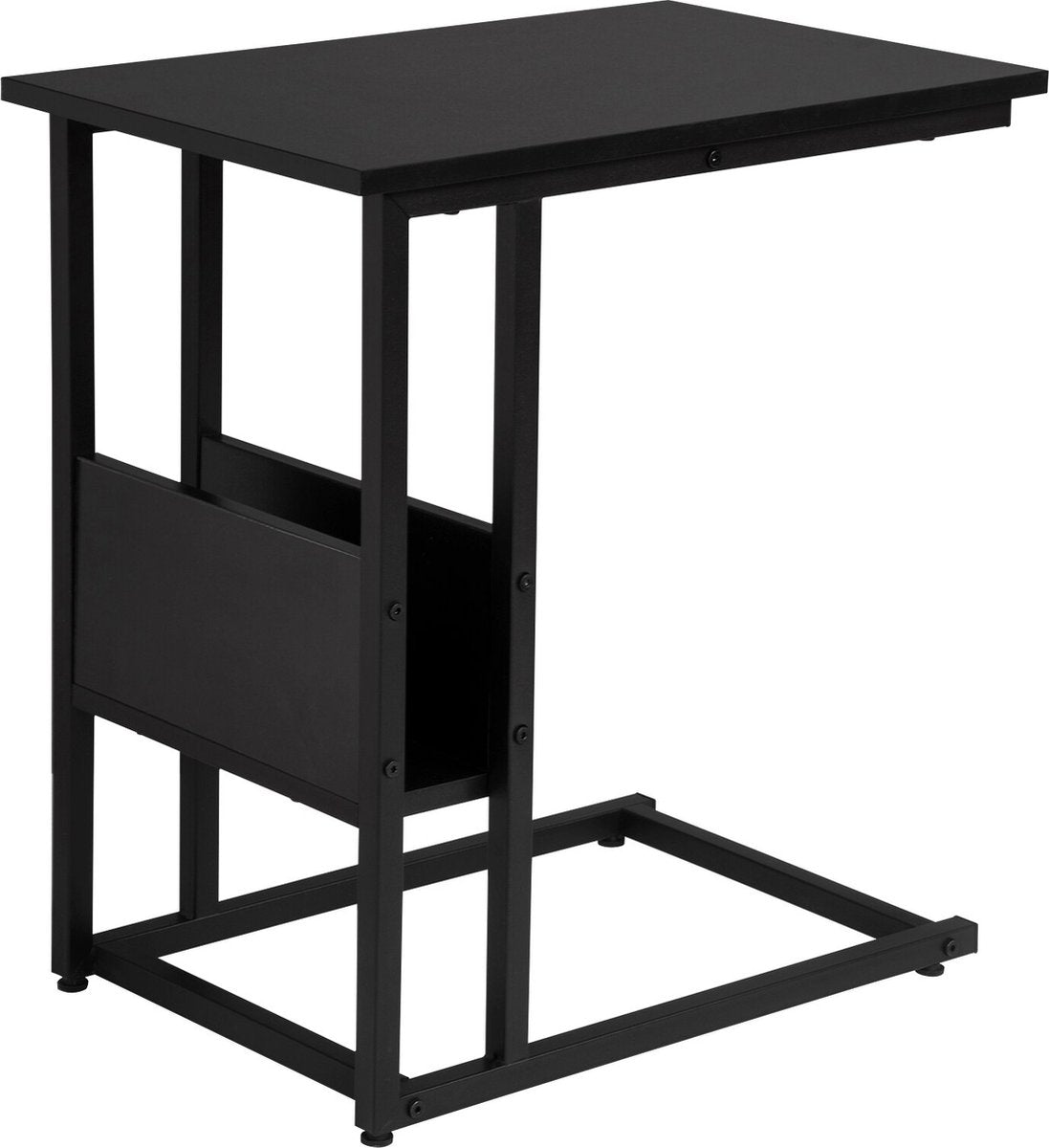 Salontafel - Bijzettafel - Bank Tafeltje - Koffietafel - Rechthoek - Hout - Zwart - Industrieel