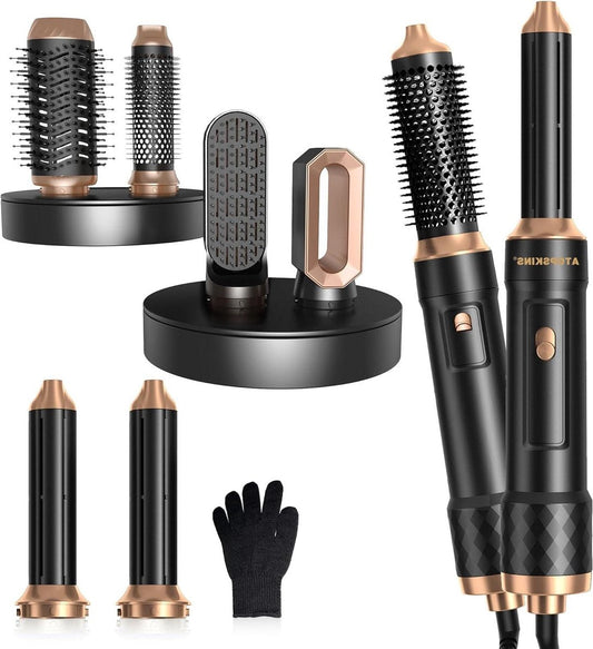 6-in-1 Föhnborstel airstyler set 1000 W haarstyler - haardroger - heteluchtborstel - ronde borstelföhn - automatische krultang - stijlborstel - thermische borstel - alle haartypes