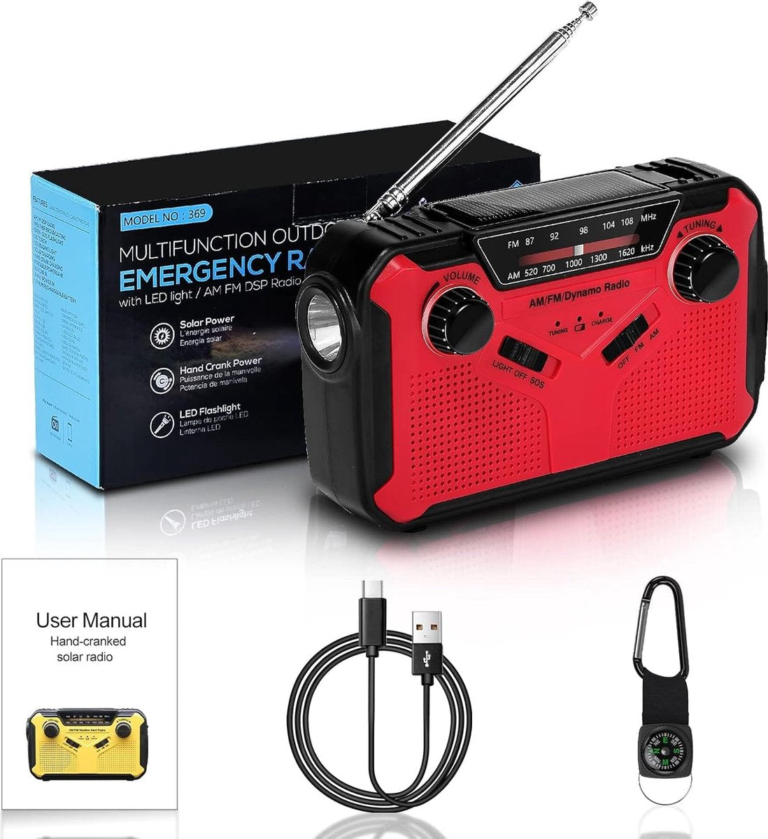 Emergency Kit MAX - survival kit - emergency kit - survival set - home emergency kit - 5-piece set - emergency radio - water filter - survival emergency lamp - survival cooker - water filter bag - power bank
