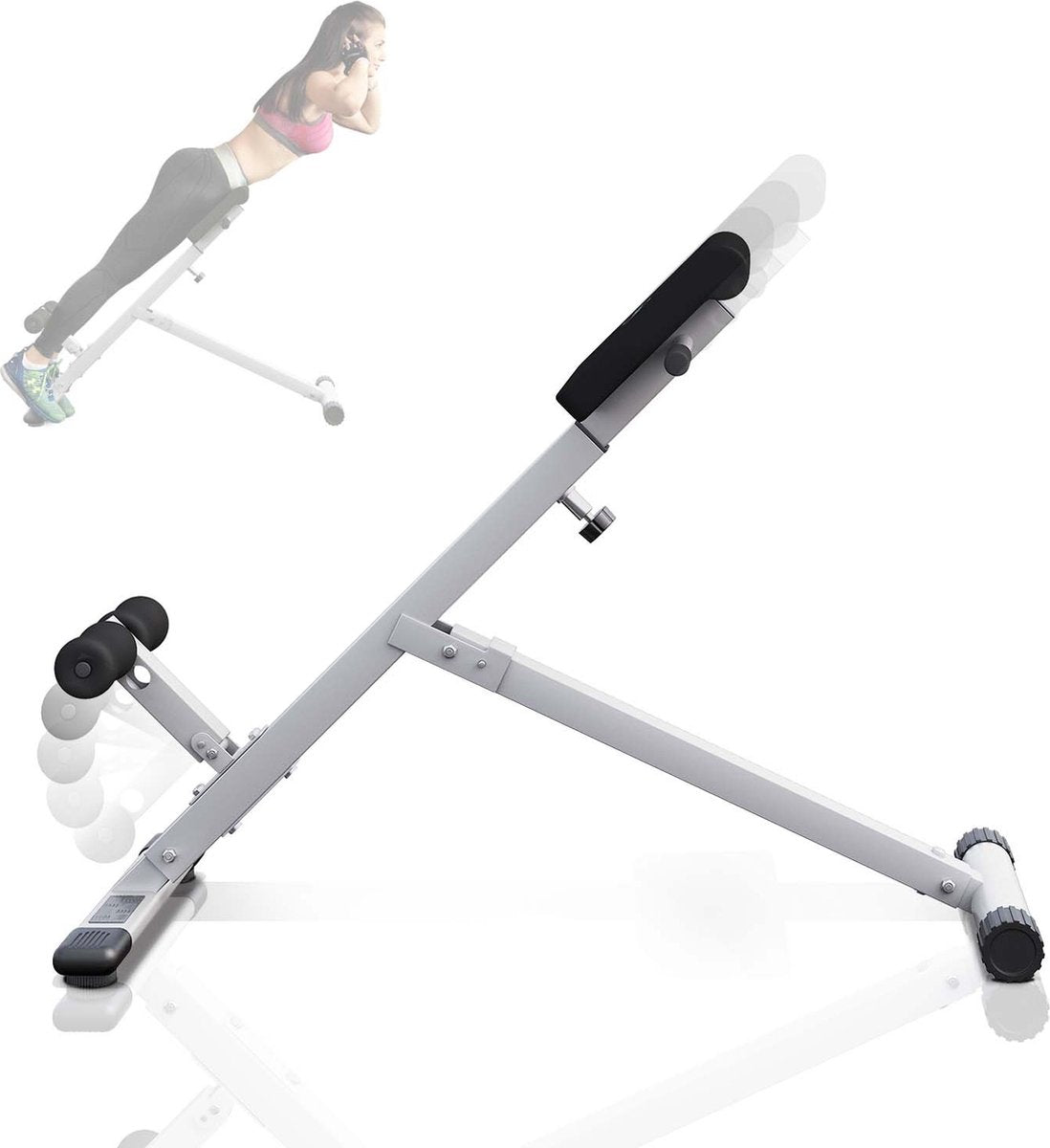 Inklapbare rugtrainer/buikspiertrainer - Max. 120 kg