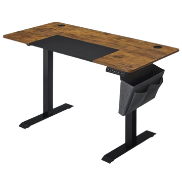 Elektrisch Zit Sta Bureau – In Hoogte Verstelbare Tafel – Met Geheugenstand – Werkbureau Met Opslag Vakken – Vintage Bruin