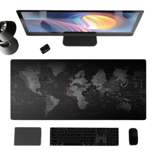 Muismat XXL – Bureau Onderlegger – Gaming Mousepad – 80×30 CM – Wereldkaart