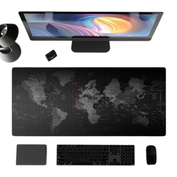 Muismat XXL – Bureau Onderlegger – Gaming Mousepad – 80×30 CM – Wereldkaart