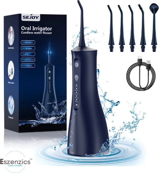 Eszenzics™ Waterflosser Pro7 - Waterpik - Geavanceerde Monddouche - Flosapparaat - 360° roterend - 5 standen - Oplaadbaar - 30 Dagen gebruik - Waterdicht IPX7
