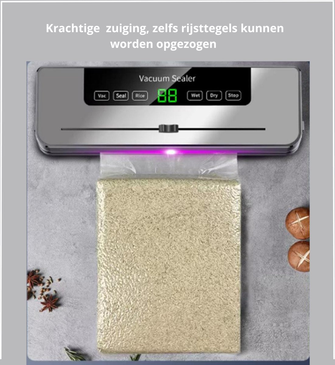 Vacumeermachine - Vacuüm Sealer - Foodsaver - Vacuümmachine met Slangaansluiting - Inclusief Vacuümzakken