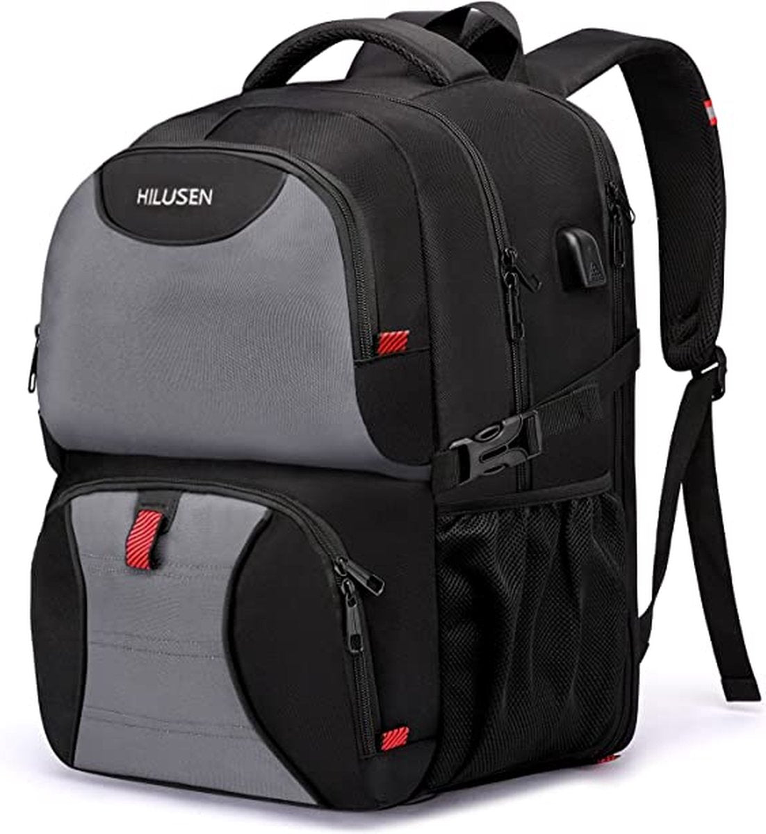 Large backpack for men, 50 litres, work backpack, laptop backpack for men, 17.3 inch school backpack with USB charging port