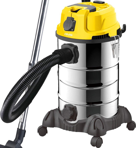 Kleyn - Industrial Vacuum Cleaner - Powerful Professional Vacuum Cleaner - Industrial Cleaning Machine - 2300 Watt - Wet Vacuum - Dry Vacuum - Stainless Steel - Blower Function - Filter Cleaning System - Bagless - 30 Liters - Red