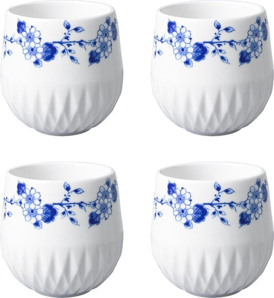 Heinen Delfts Blauw | Blauw Vouw Koffiekop - 180 ml - 4 stuks