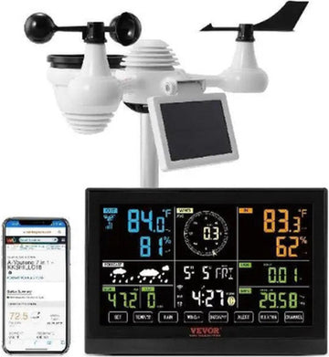MercadomeÂ® Weerstation - Hygrometer - Temperatuurmeter - Draadloos - Wifi - 19cm