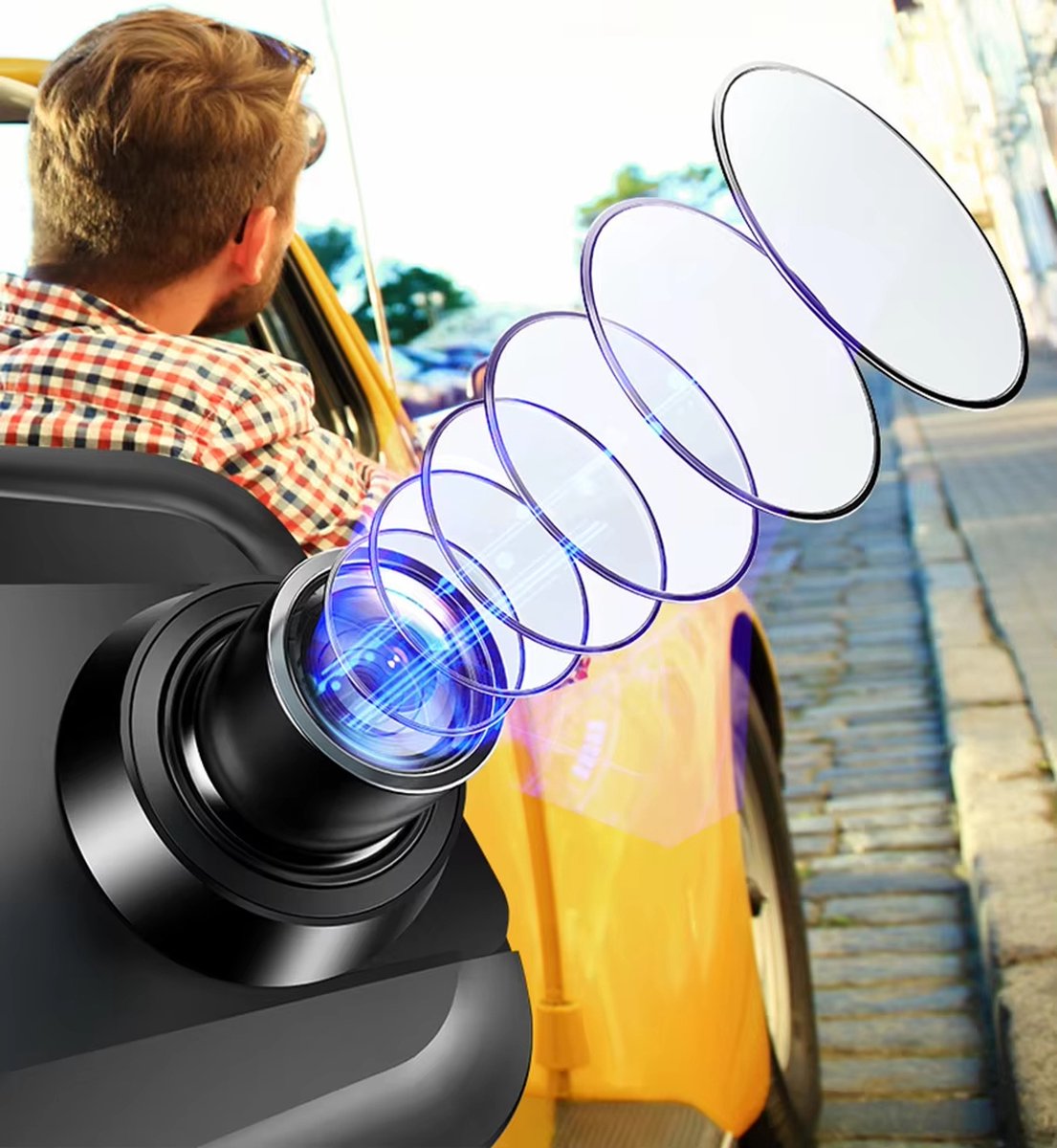 Dashcam met achteruitrijcamera - 4K - 10 inch - IPS-touchscreen - Spiegelcamera voor auto - Touchscreen - Videorecorder - Achteruitkijkspiegel - Dashcam - Voor- en achtercamera - Spiegel - Bewegingsdetectie en parkeerstand