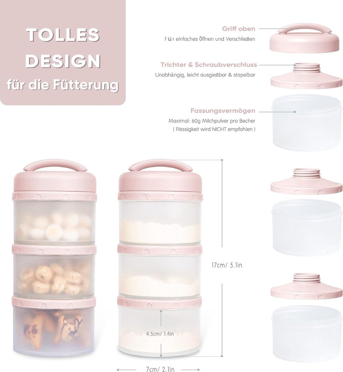 Melkpoeder doseerdoosjes - Melkpoedertoren - Melkpoeder - Bewaardoos - Container - Must have!
