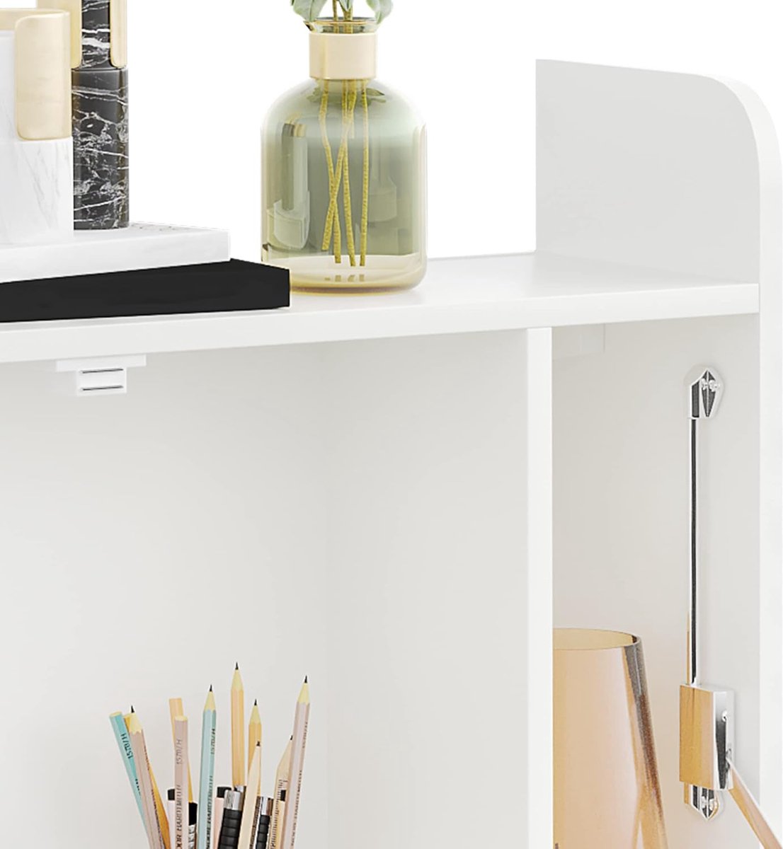 Wall-mounted desk, computer table and table, foldable, with storage, 77 x 20 x 41 cm