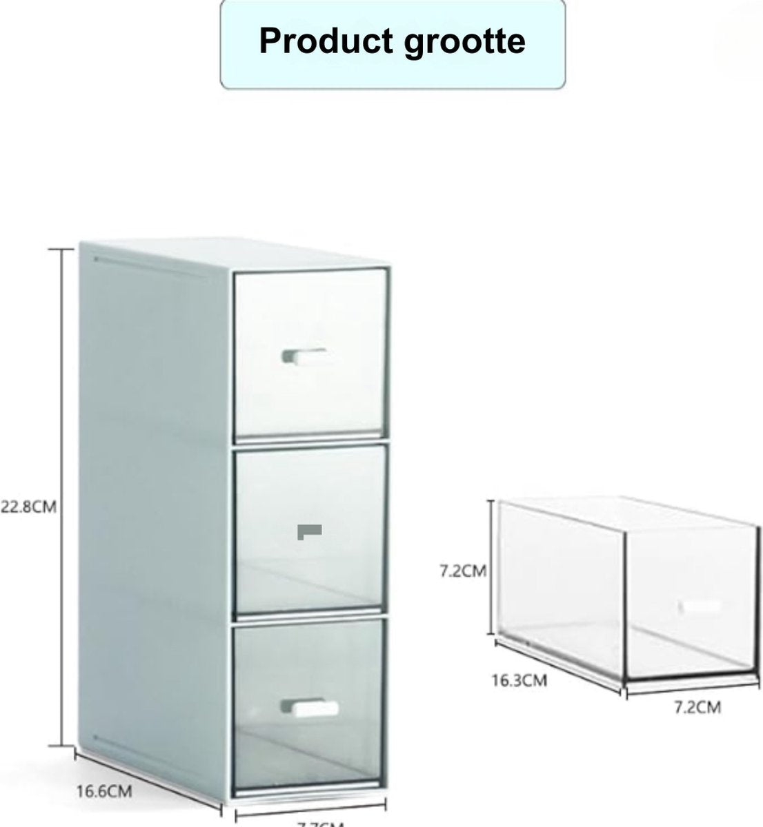 Kitchen Organizer - Coffee and Tea Organizer - Coffee Pod Holder - Compact & Portable - 3 Drawers - Blue