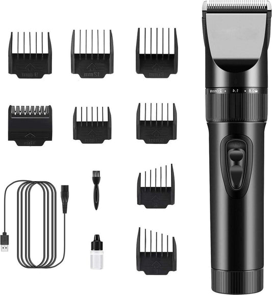 Baardtrimmer professionele tondeuse - tondeuse voor mannen - precisietrimmer voor mannen - lange tondeuse - scheerapparaatset voor kinderen - gezinnen - USB oplaadbaar Baardtrimmer