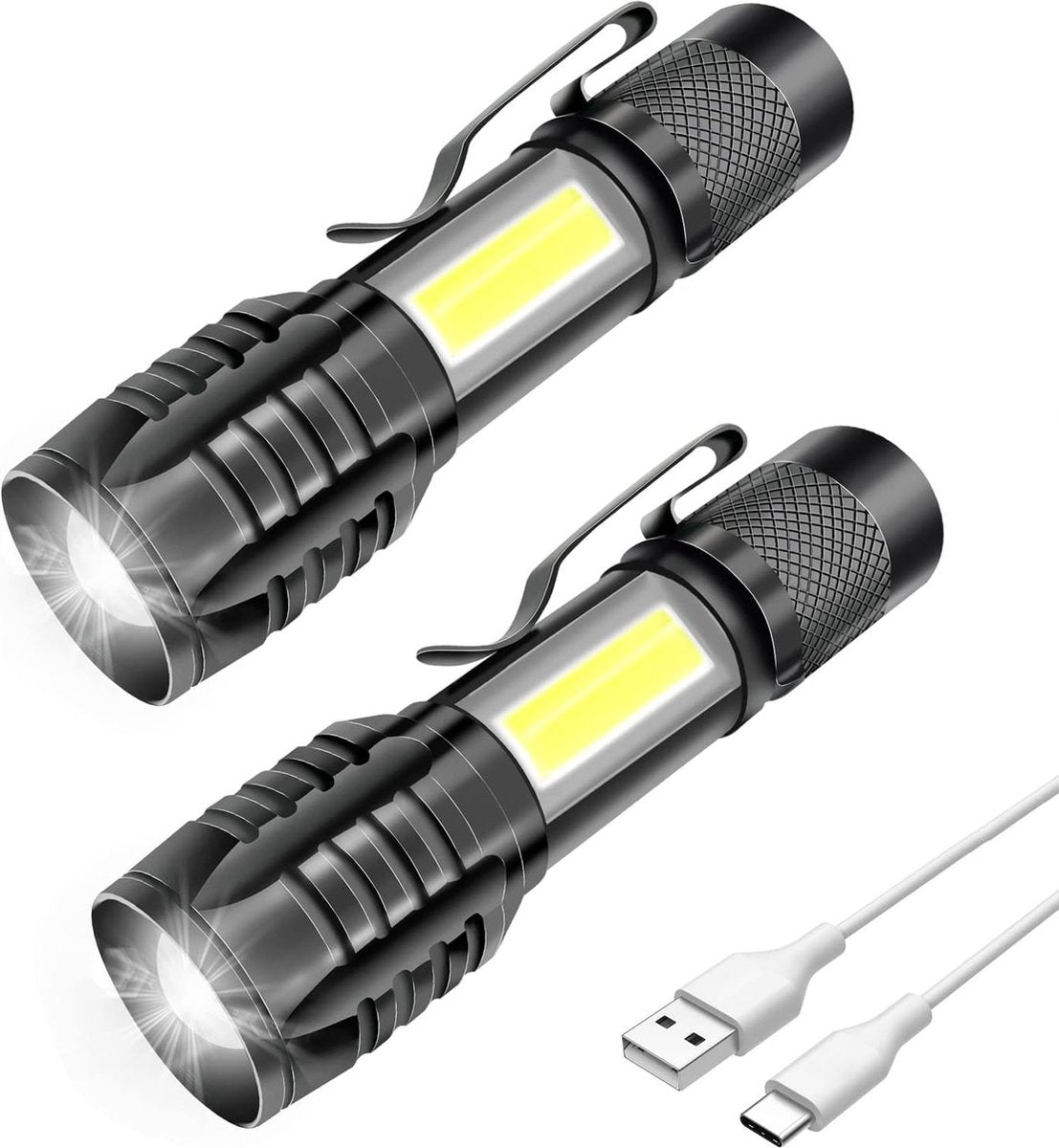 Militaire Zaklamp - Tactische Zaklamp - Militaire Hoofdlamp - Oplaadbare Militaire Zaklamp - Waterdichte Militaire Zaklamp - Noodpakket voor Oorlog - Noodpakket voor Thuis - Zaklamp met Batterijen