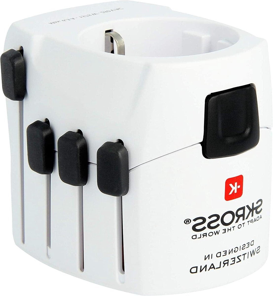 PRO Light Universele reisadapter 2 en 3 polen voor Schuko - Nominale spanning en vermogen 100V – 630W / 250V – 1575W - Geschikt voor pc's en haardrogers - Met schokbescherming