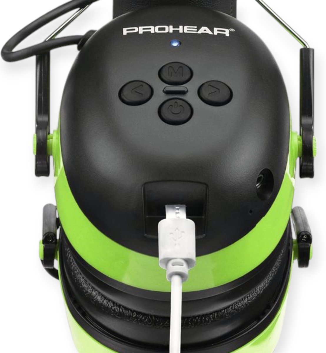 PROHEAR gehoorbescherming oorkappen - oorbeschermers met BLUETOOTH - AUX - Bellen - OPLAADBAAR - Ergonomisch - Orthopedisch - Groen
