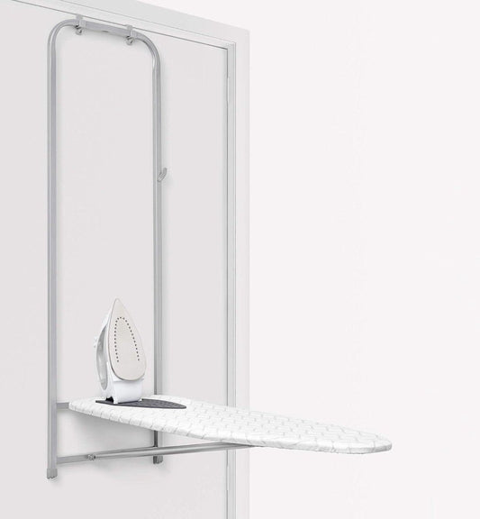 Opbergruimte voor strijkplank van siliconen, grijs 33x110 cm - Muur, deur of kast 5x133x385 cm