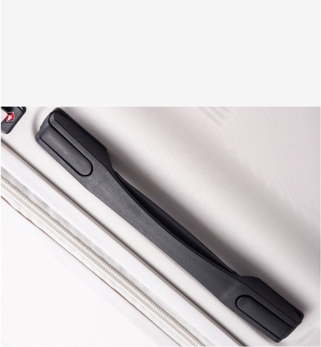 Suitcase - Travel suitcase - Suitcases - Handy front pocket - With USB connection - 4 wheels - 24 inch - White