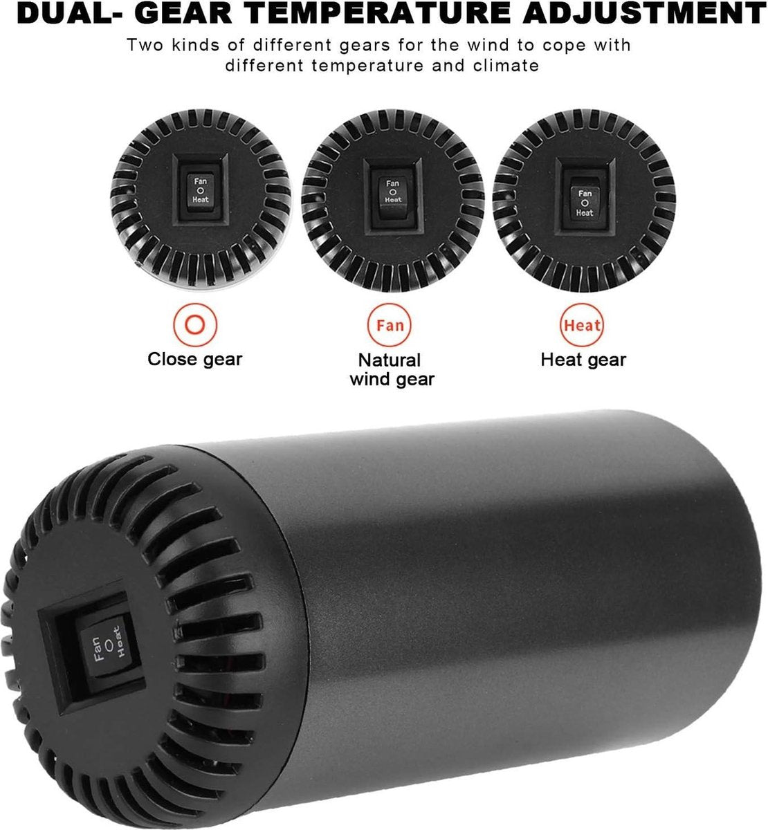 Snelle Verwarming Autoverwarmer, Mini Anion Luchtreiniger, Sigarettenaansteker Voorruit Ontdooier/Verwarmer - 12V 150W Koelventilator met Zuignap en Beugel, Autokachel 12 volt verwarming