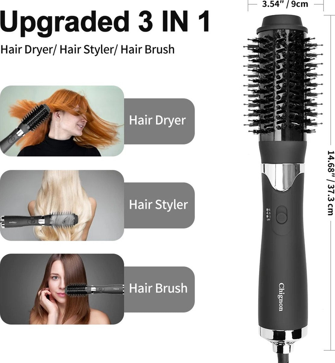 Airstyler - Warmteborstel - Haardroger - Stijltang - Haarborstel - Krultang - Zwart